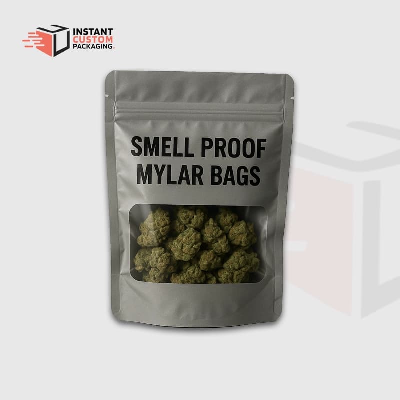 Smell proof Mylar bags with PVC Window