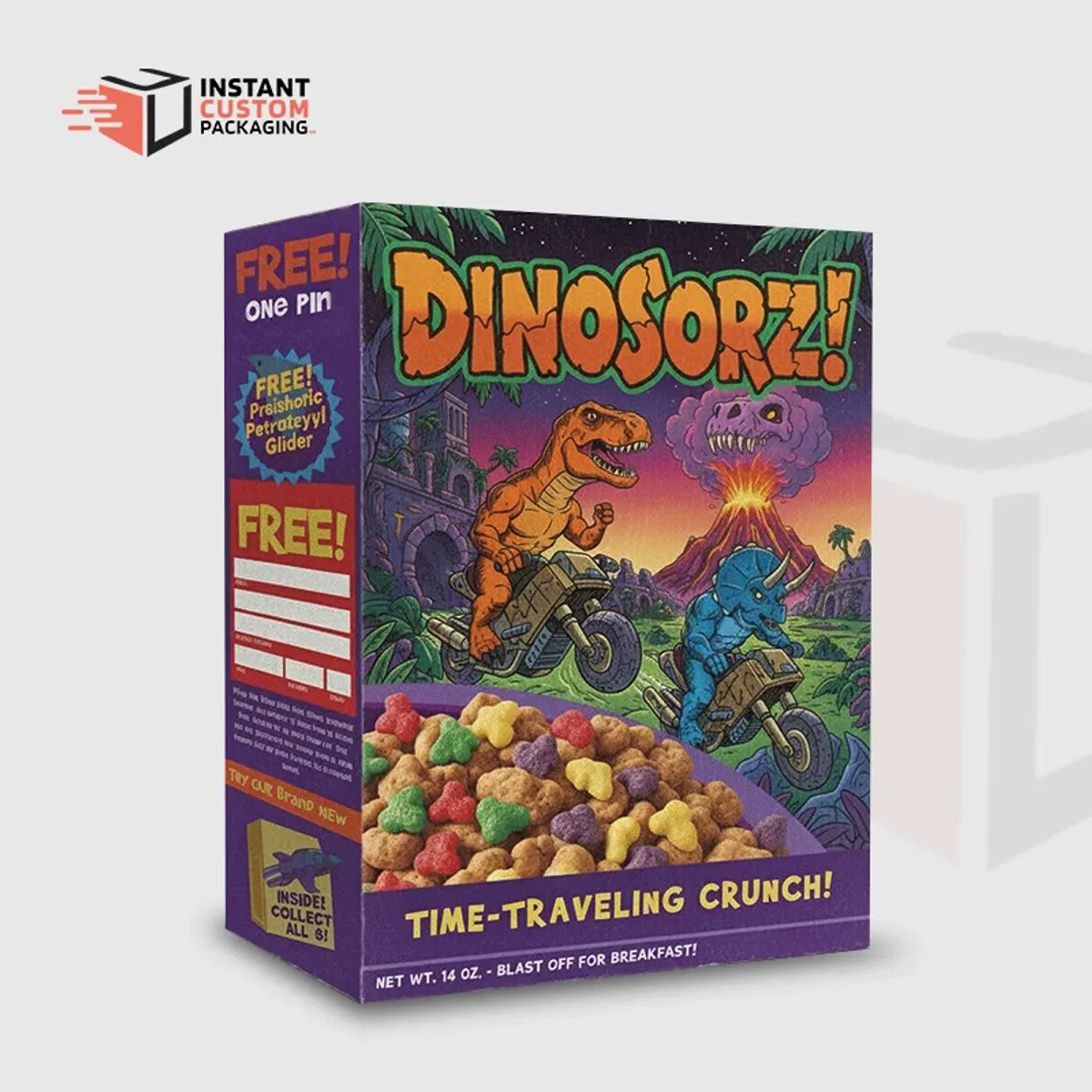 Colourful 80s Cereal Boxes Custom Printed Uk
