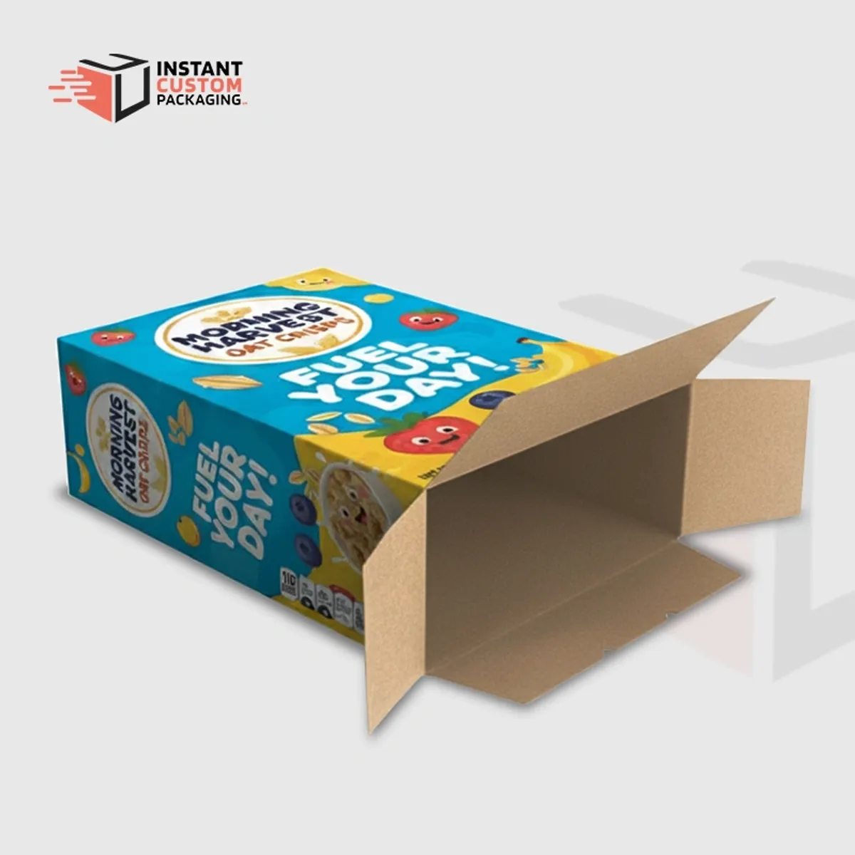 Colourful Blue Cereal Boxes Custom Printed Uk