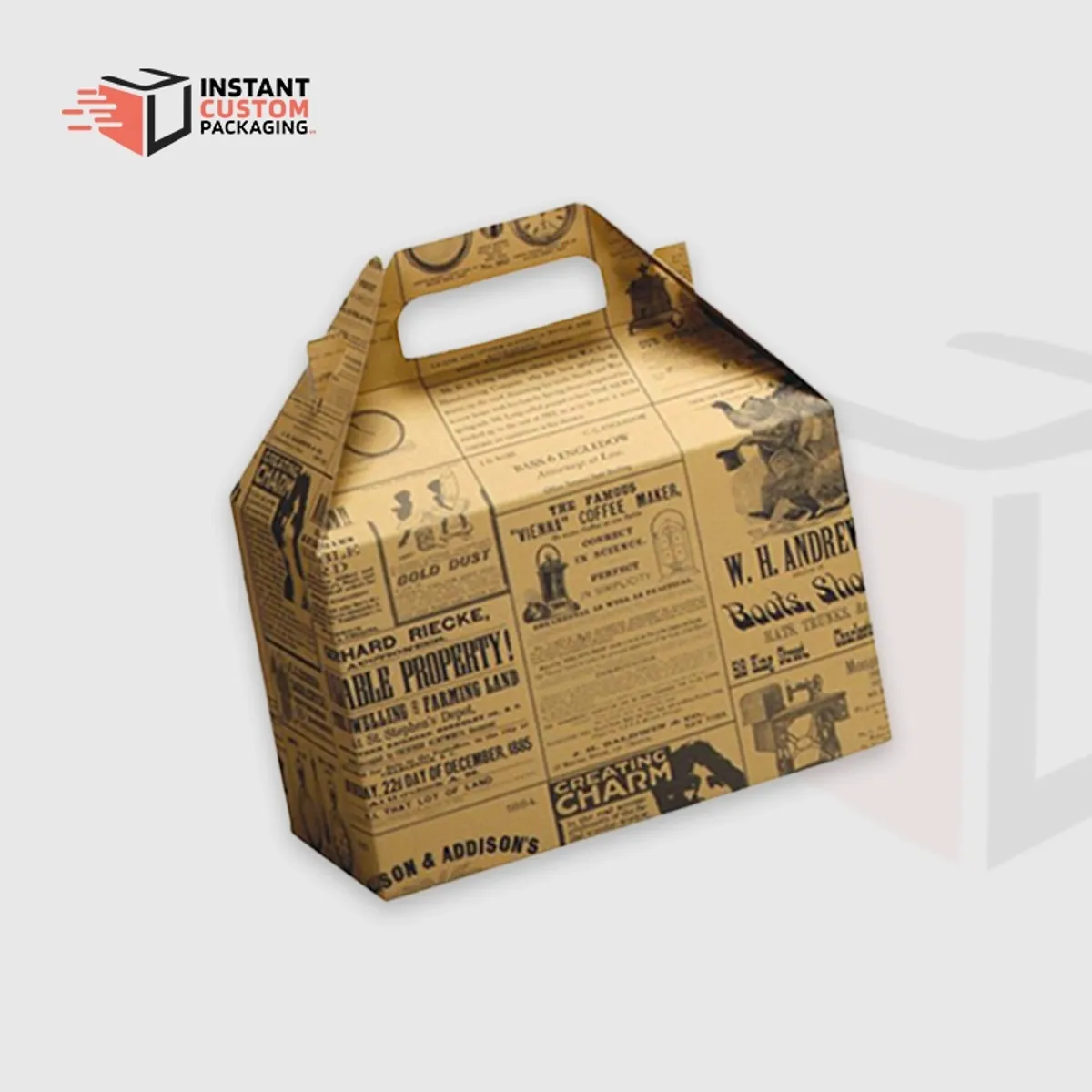 Custom Printed Kraft Gable Boxes For Food And Gifts