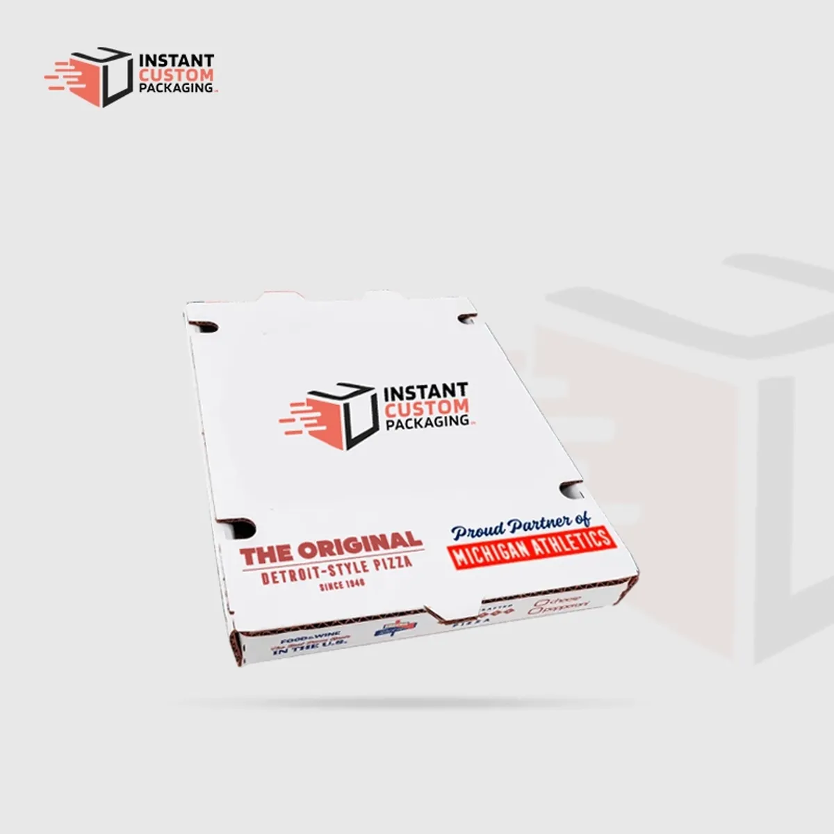 Printed Custom Detroit Pizza Boxes Uk Premium
