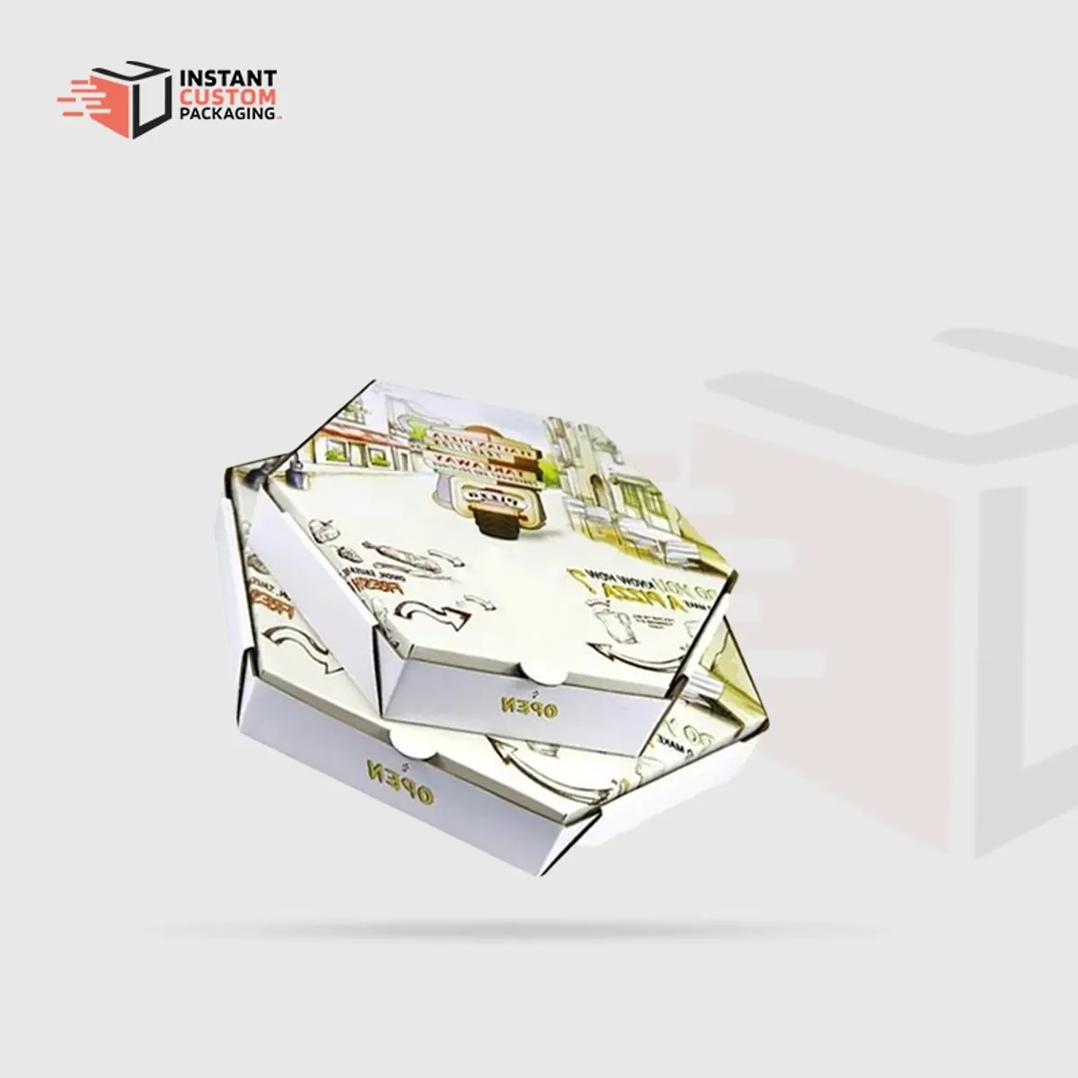 Stylish Custom Hexagonal Pizza Boxes For Pizzerias